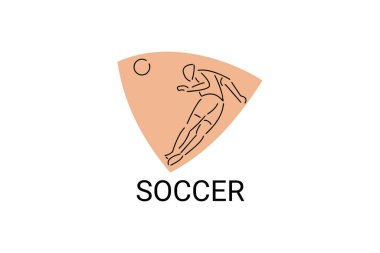 Soccer or football sport vector line icon. sportman, playing football. sport pictogram illustration. clipart