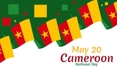 20 Mayıs, National Day of Kamerun vektör illüstrasyonu. Tebrik kartı, poster ve afiş için uygun.