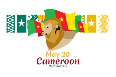 20 Mayıs, National Day of Kamerun vektör illüstrasyonu. Tebrik kartı, poster ve afiş için uygun.