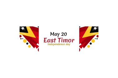 20 Mayıs, Doğu Timor vektör illüstrasyonunun bağımsızlık günü. Tebrik kartı, poster ve afiş için uygun.