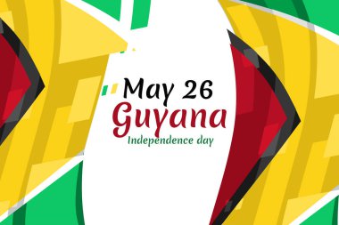 26 Mayıs, Guyana 'nın Bağımsızlık Günü. Tebrik kartı, poster ve afiş için uygun.
