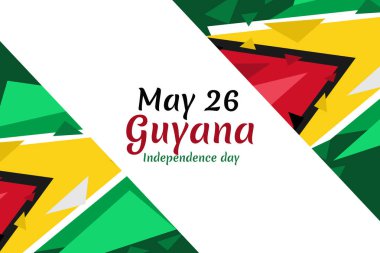 26 Mayıs, Guyana 'nın Bağımsızlık Günü. Tebrik kartı, poster ve afiş için uygun.