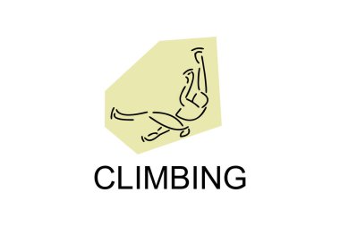 Sport Climbing spor vektör çizgisi simgesi. Tırmanış. spor pictogram, vektör illüstrasyonu.