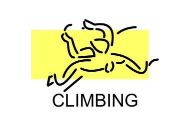 Sport Climbing spor vektör çizgisi simgesi. Tırmanış. spor pictogram, vektör illüstrasyonu.