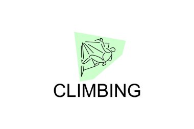 Sport Climbing spor vektör çizgisi simgesi. Tırmanış. spor pictogram, vektör illüstrasyonu.