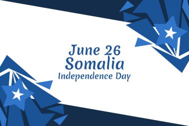 26 Haziran, Somali vektör illüstrasyonunun bağımsızlık günü. Tebrik kartı, poster ve afiş için uygun