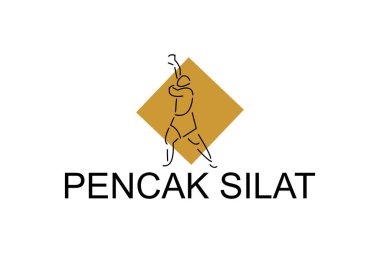 pencak silat sport vector line icon. sportsman, fighting stance. sport pictogram illustration. clipart