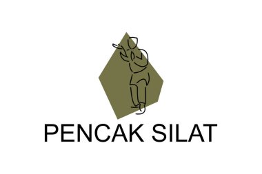 pencak silat sport vector line icon. sportsman, fighting stance. sport pictogram illustration. clipart