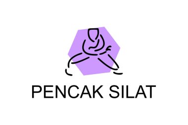 pencak silat sport vector line icon. sportsman, fighting stance. sport pictogram illustration. clipart