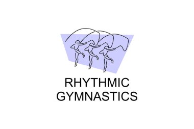Ritmik jimnastik spor vektör çizgisi ikonu. Jimnastik yap. spor pictogram, vektör illüstrasyonu.