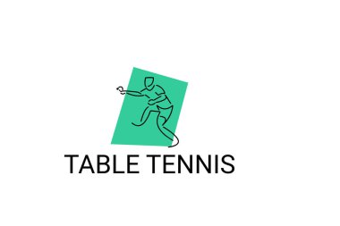 masa tenisi sporu vektör çizgisi simgesi. Masa tenisi oynamak. spor pictogram, vektör illüstrasyonu.