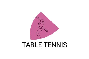 masa tenisi sporu vektör çizgisi simgesi. Masa tenisi oynamak. spor pictogram, vektör illüstrasyonu.