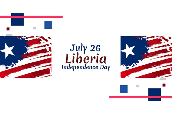 stock vector July 26, Independence Day of Liberia vector illustration. Suitable for greeting card, poster and banner.