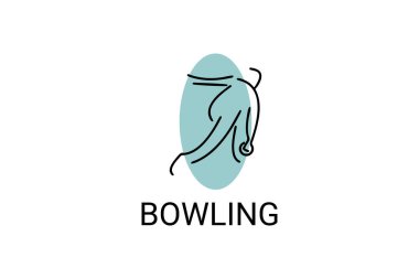 bowling sport vector line icon. playing bowling. sport pictogram, vector illustration.