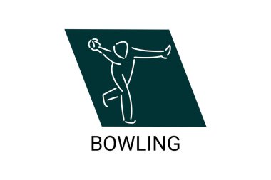 bowling sport vector line icon. playing bowling. sport pictogram, vector illustration.