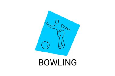 bowling sport vector line icon. playing bowling. sport pictogram, vector illustration.