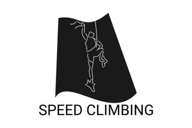 Sport Climbing spor vektör çizgisi simgesi. Tırmanış. spor pictogram, vektör illüstrasyonu.