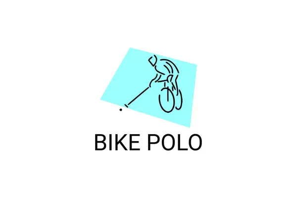 stock vector Bike polo sport vector line icon. an athlete playing bike polo. sport pictogram, vector illustration.