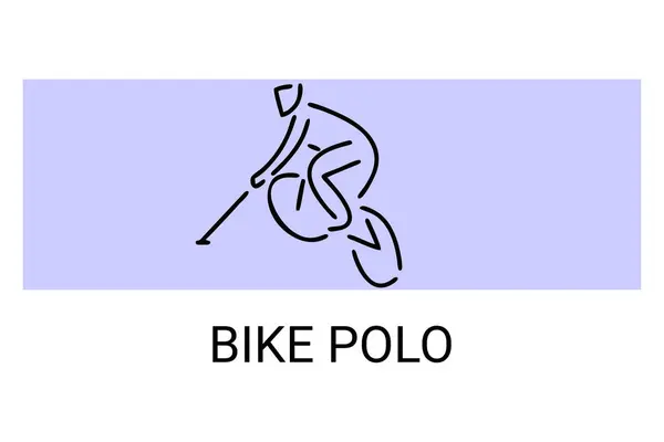 stock vector Bike polo sport vector line icon. an athlete playing bike polo. sport pictogram, vector illustration.