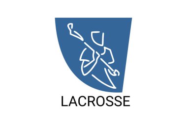 Lakros sporu vektör çizgisi ikonu lakros oynayan bir atlet. spor pictogram, vektör illüstrasyonu.