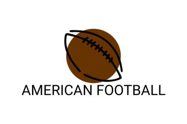 Amerikan futbolu sporu vektör çizgisi ikonu. Amerikalı futbolcu. spor pictogram, vektör illüstrasyonu.