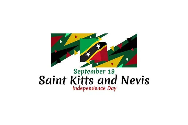 stock vector September 19, Independence Day of Saint Kitts and Nevis. vector illustration. Suitable for greeting card, poster and banner.