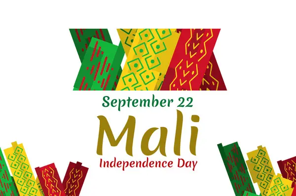 stock vector Translate: September 22, Happy Independence Day of Mali. vector illustration. Suitable for greeting card, poster and banner.