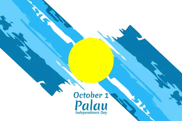 stock vector October 1 Independence Day of Palau vector illustration. Suitable for greeting card, poster and banner 