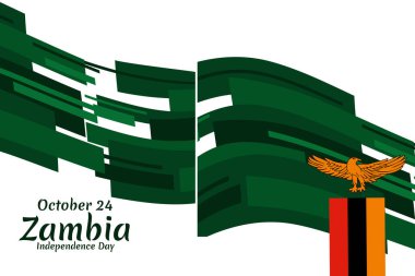 October 24, Independence Day of Zambia vector illustration. Suitable for greeting card, poster and banner. clipart