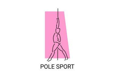 pole sport vector line icon. practice pole dancing. sport pictogram, vector illustration. clipart