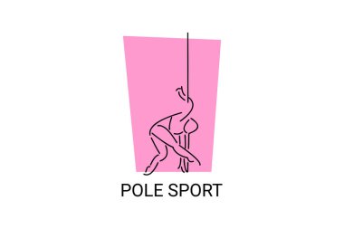 pole sport vector line icon. practice pole dancing. sport pictogram, vector illustration. clipart