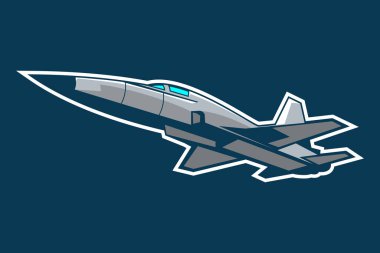 Amerikan savaş jeti ikonu vektör illüstrasyonu 