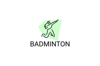 Badminton spor vektör çizgisi simgesi. spor pictogram, vektör illüstrasyonu.