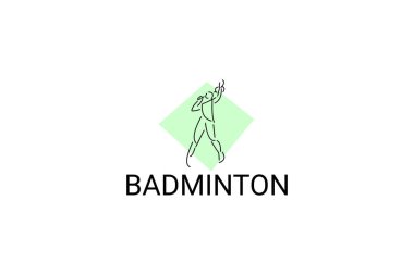 Badminton spor vektör çizgisi simgesi. spor pictogram, vektör illüstrasyonu.