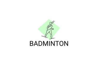 Badminton spor vektör çizgisi simgesi. spor pictogram, vektör illüstrasyonu.