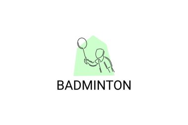 Badminton spor vektör çizgisi simgesi. spor pictogram, vektör illüstrasyonu.
