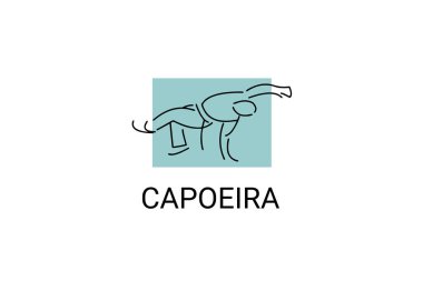 Capoeira fighting dance sport vector line icon. Capoeira fighting stance. sport pictogram, vector illustration.