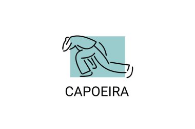 Capoeira fighting dance sport vector line icon. Capoeira fighting stance. sport pictogram, vector illustration.