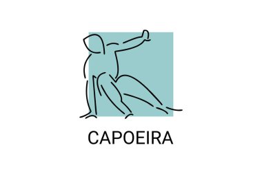 Capoeira fighting dance sport vector line icon. Capoeira fighting stance. sport pictogram, vector illustration.