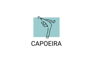 Capoeira fighting dance sport vector line icon. Capoeira fighting stance. sport pictogram, vector illustration.