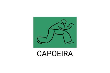 Capoeira fighting dance sport vector line icon. Capoeira fighting stance. sport pictogram, vector illustration.