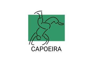 Capoeira fighting dance sport vector line icon. Capoeira fighting stance. sport pictogram, vector illustration.