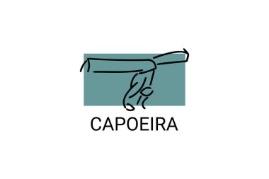 Capoeira fighting dance sport vector line icon. Capoeira fighting stance. sport pictogram, vector illustration.