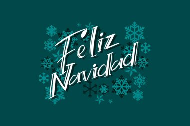 Çevirisi: Mutlu Noeller. Feliz Navidad vektör metni Kaligrafik Harf Tasarım Kartı şablonu. Tebrik kartı, poster ve afiş için uygun.