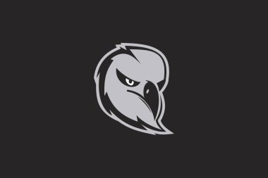 Kel kartal simgesi Logo Vektörü İllüstrasyonu. Ticari şirket, modern şirket, spor logosu vs. için uygundur.