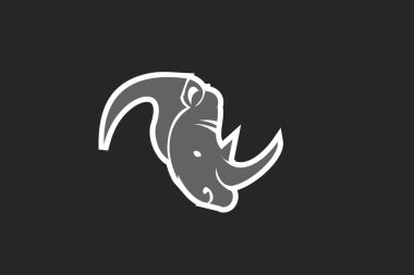 Gergedan simgesi Logo Vektörü İllüstrasyonu. Ticari şirket, modern şirket, spor logosu vs. için uygundur.