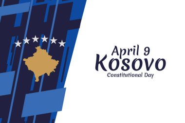 9 Nisan, Kosova Anayasa Günü 'nüz kutlu olsun. Tebrik kartı, poster ve afiş için uygun