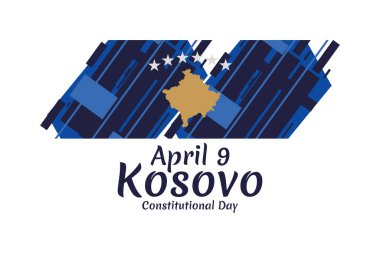 9 Nisan, Kosova Anayasa Günü 'nüz kutlu olsun. Tebrik kartı, poster ve afiş için uygun