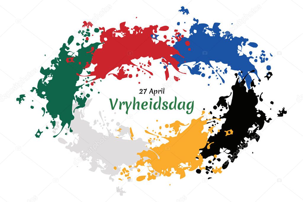 Translation: April 27. Freedom Day. Freedom day (Vryheidsdag) National day of South Africa Vector illustration. Suitable for greeting card, poster and banner.
