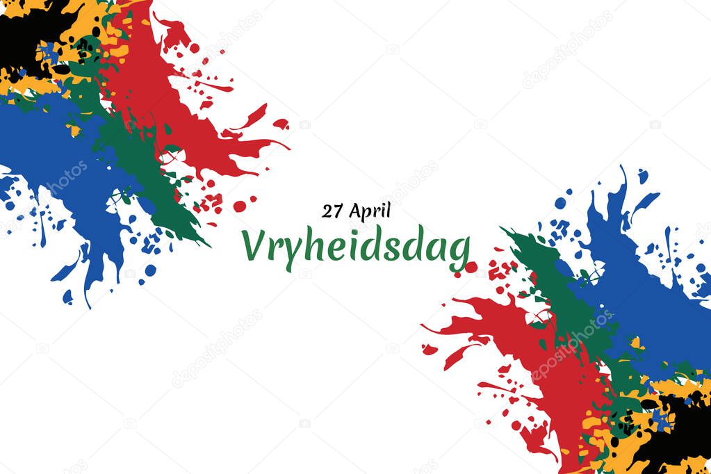 Translation: April 27. Freedom Day. Freedom day (Vryheidsdag) National day of South Africa Vector illustration. Suitable for greeting card, poster and banner.